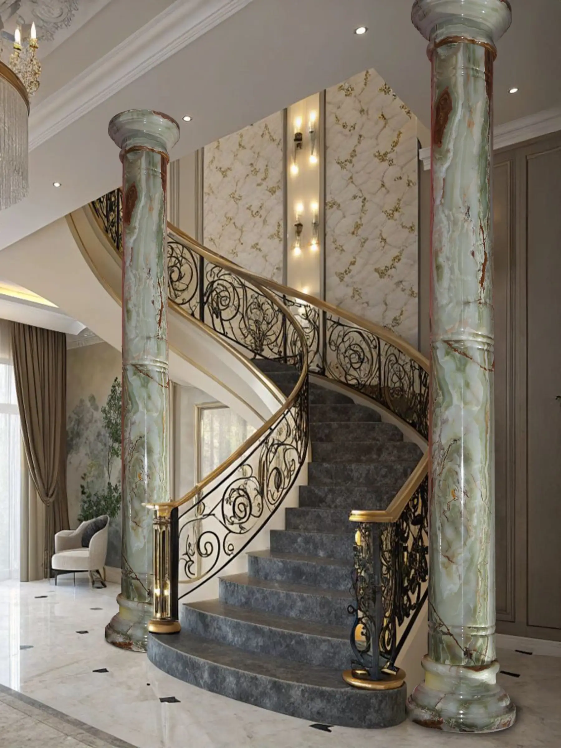 Luxury material selection and elegant interior design