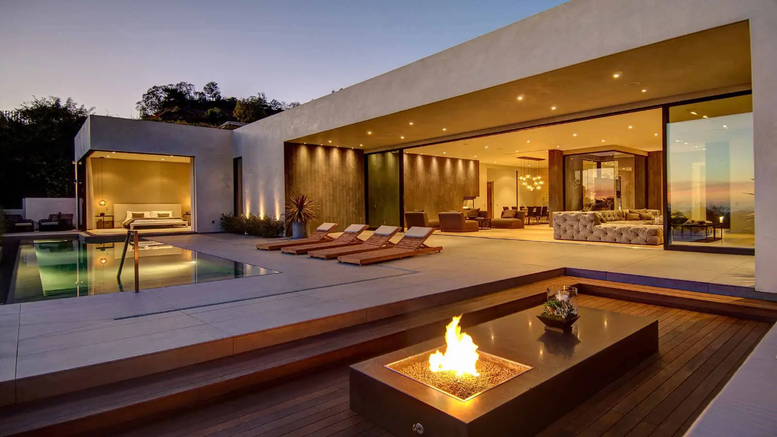 Luxury dining and living interior with sophisticated decor